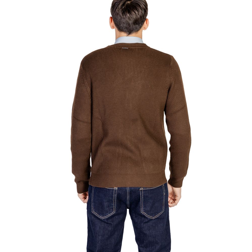 Brown Polyester Cardigan