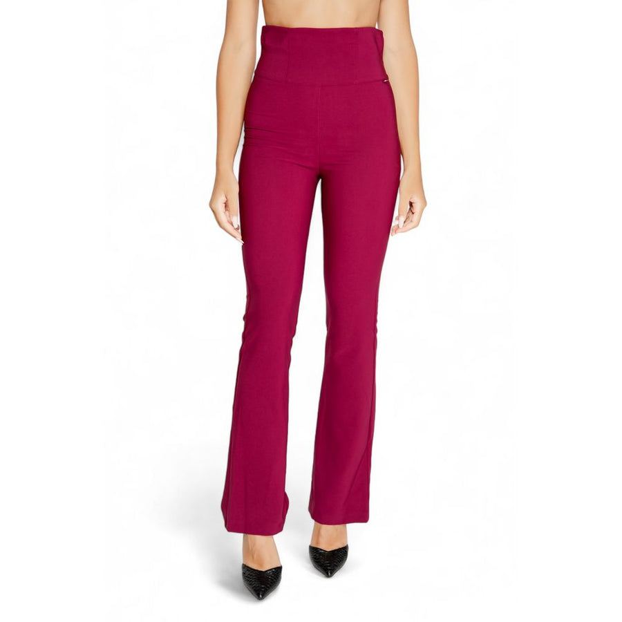 Bordeaux Polyester Jeans & Pant