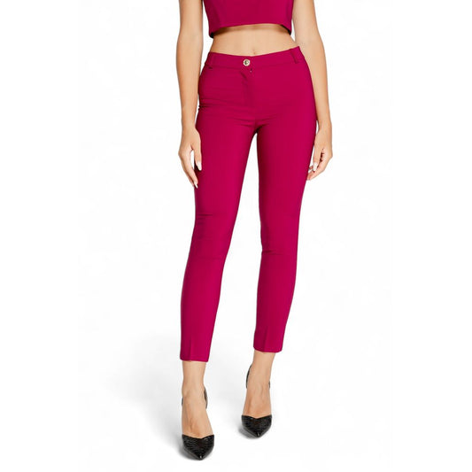 Bordeaux Polyester Jeans & Pant