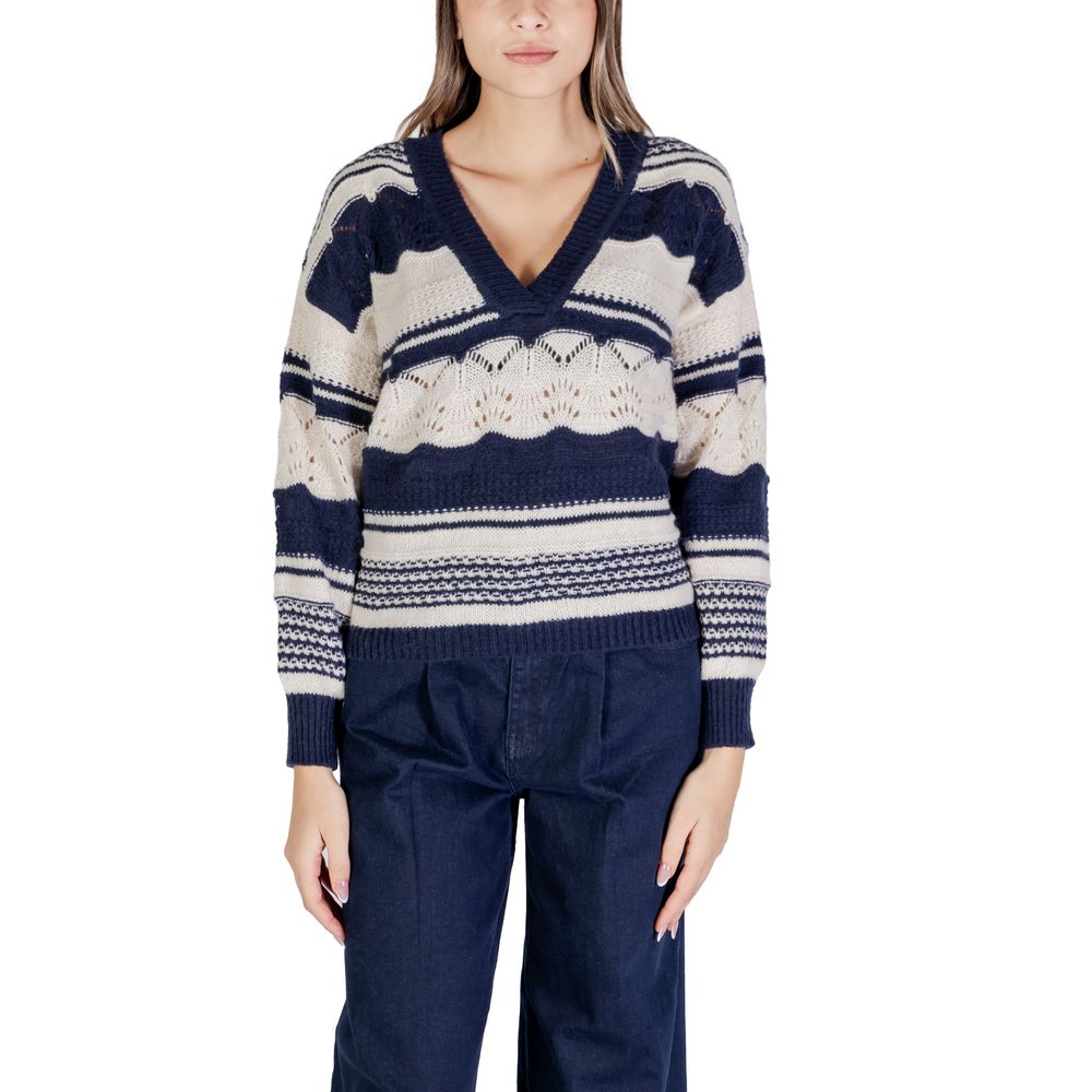 Blue Polyester Polyester Sweater