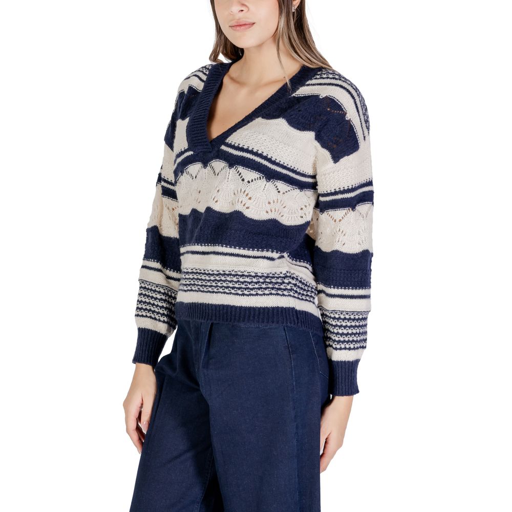 Blue Polyester Polyester Sweater