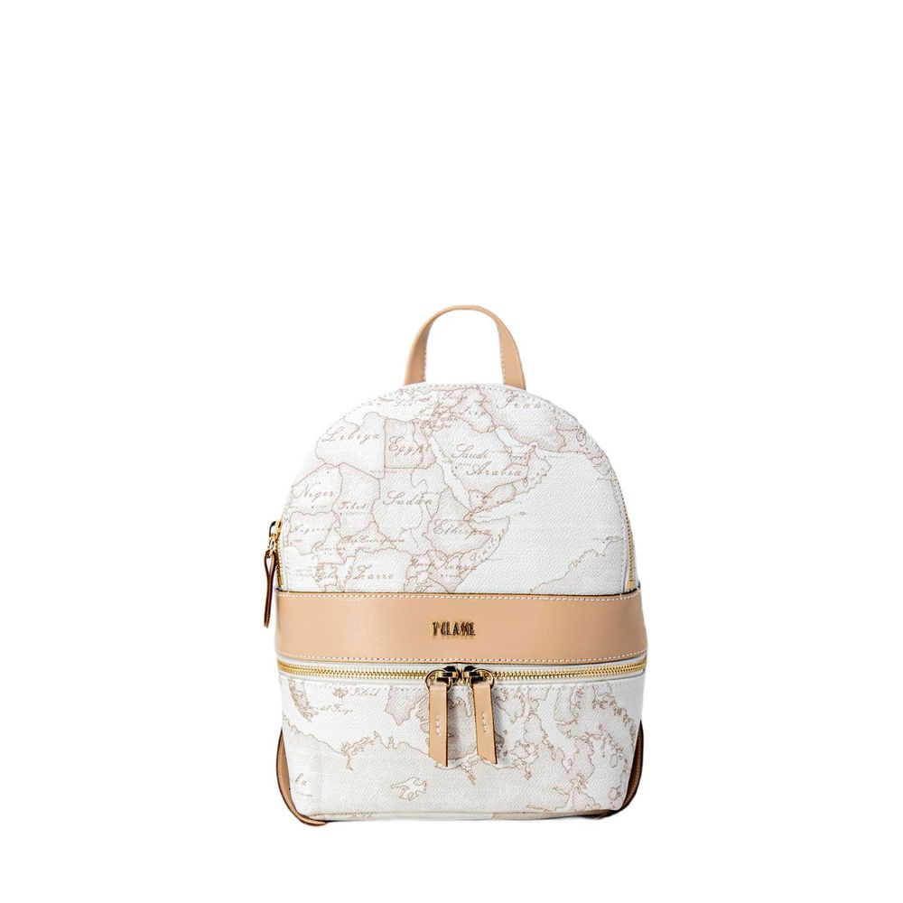 White Synthetic Leather Backpack