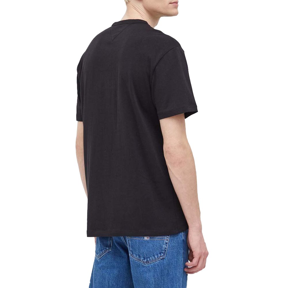 Black Cotton Cotton T-Shirt