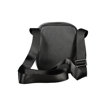 Black Polyethylene Men Shoulder Bag