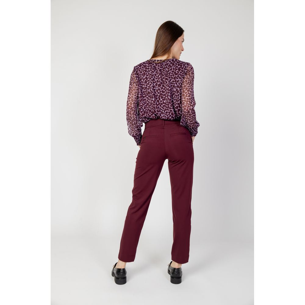 Bordeaux Polyester Jeans & Pant