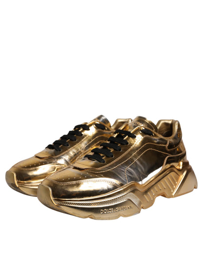 Gold Leather Daymaster Low Top Sneakers Shoes