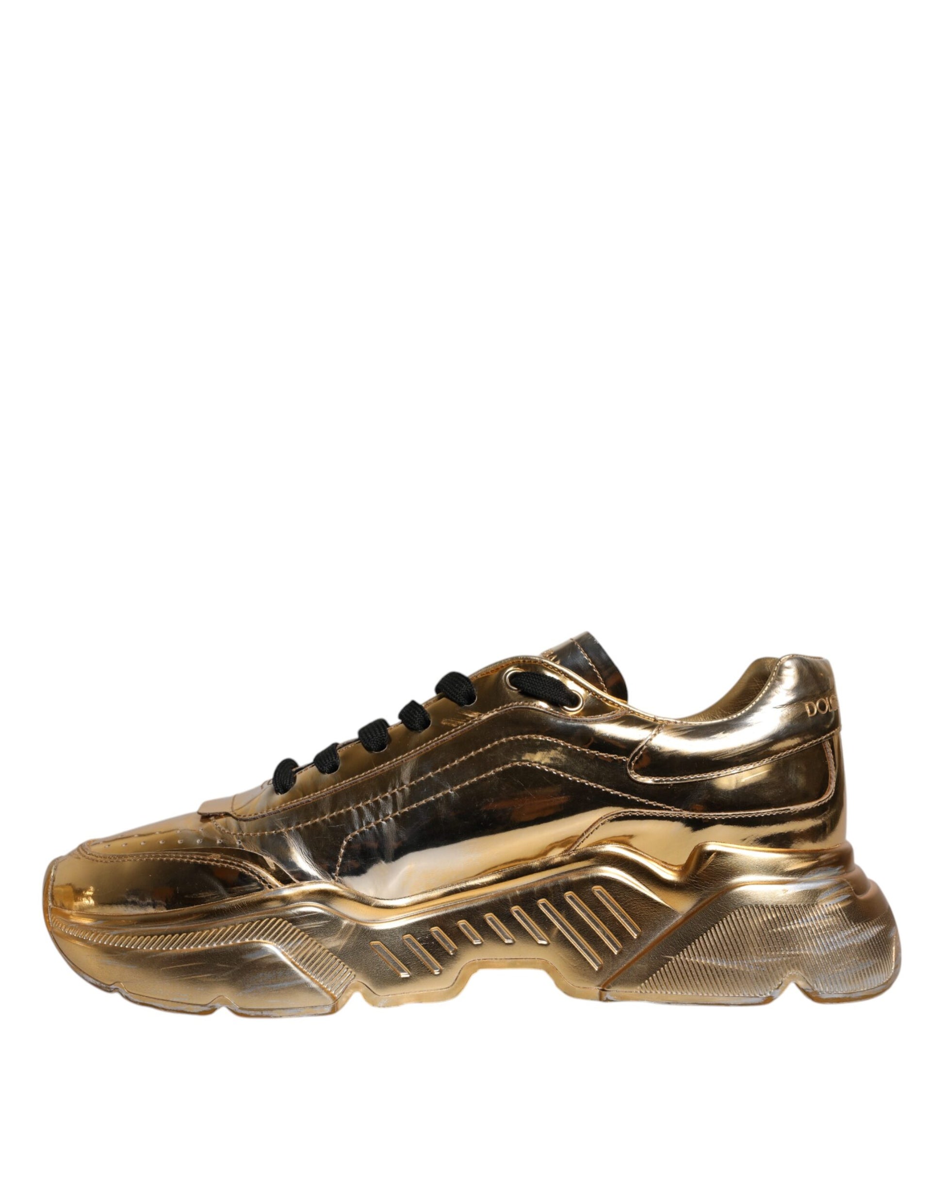 Gold Leather Daymaster Low Top Sneakers Shoes