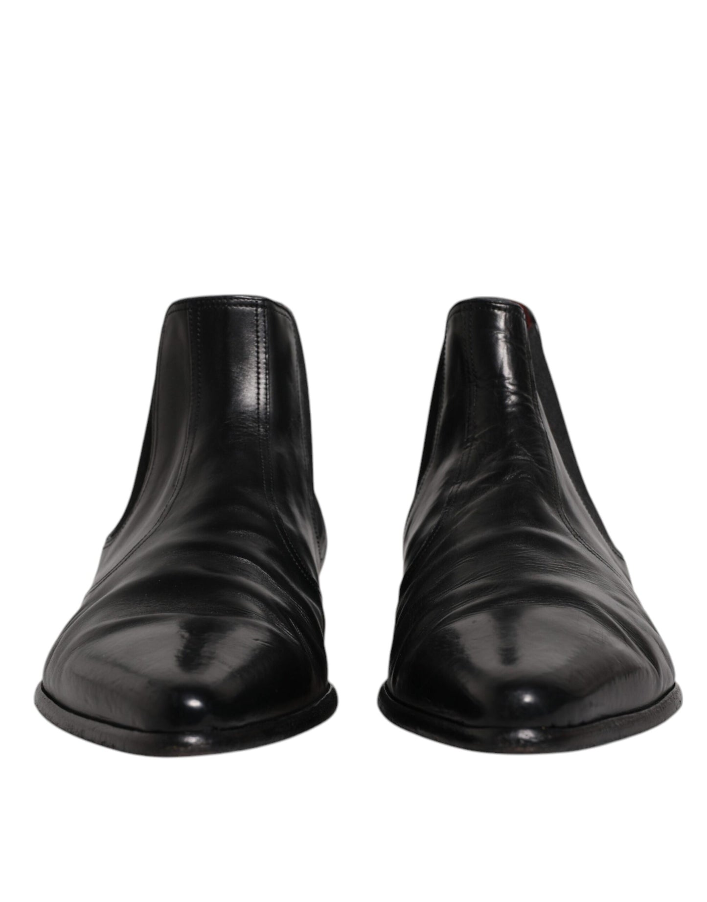 Black Leather Chelsea Men Ankle Boots Shoes