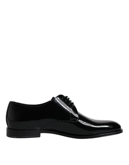 Black Patent Leather Derby Formal Dress Shoes