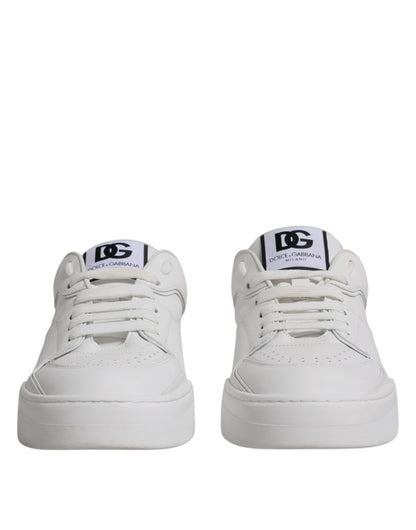 White Miami Leather Low Top Sneakers Shoes