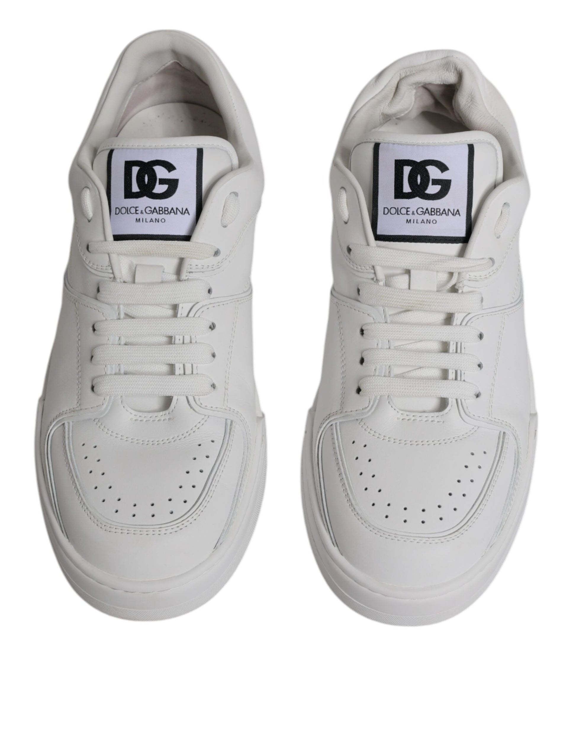 White Miami Leather Low Top Sneakers Shoes