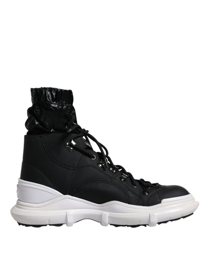 Black Nylon Galileo High Top Sneakers Shoes