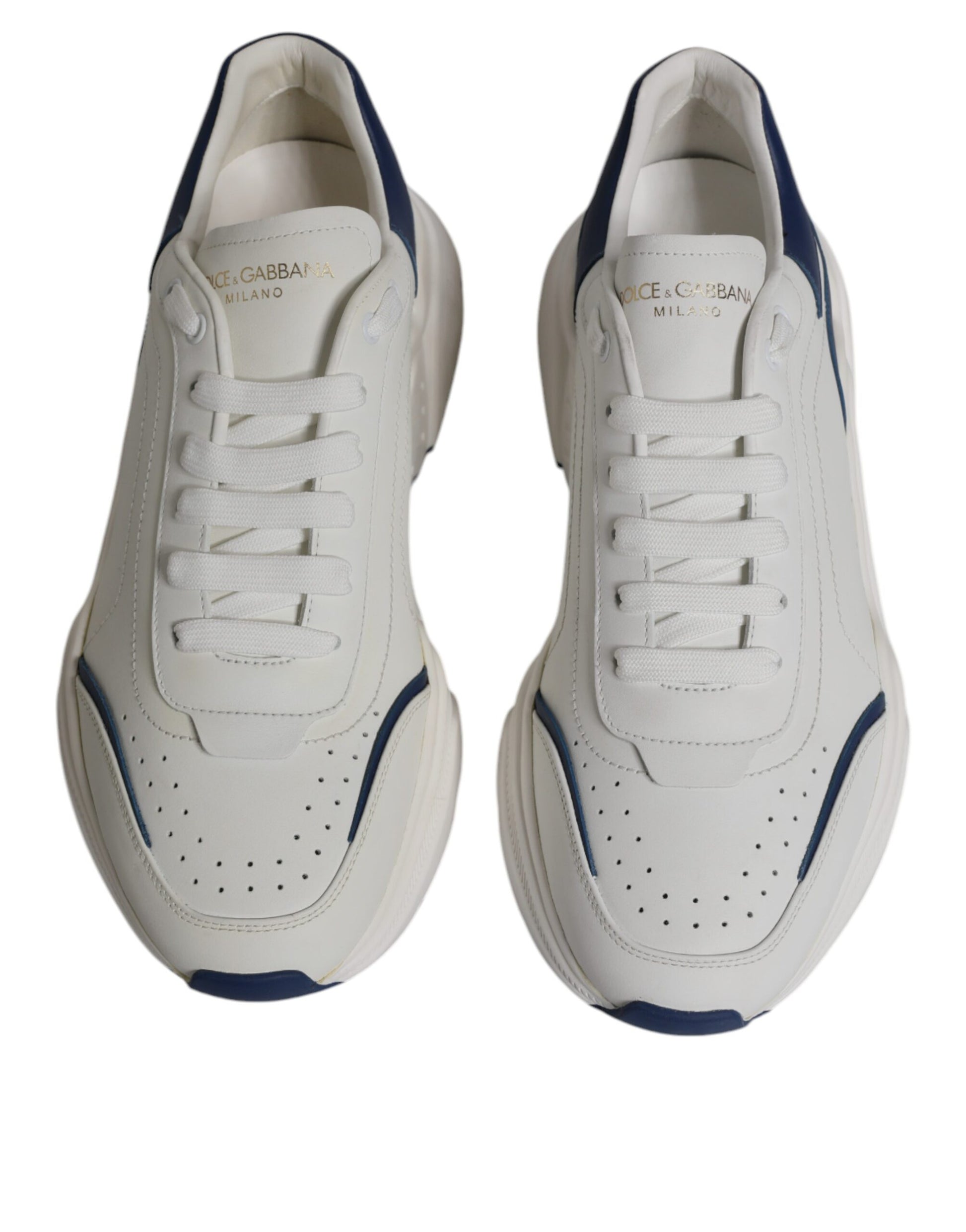 White Blue DAYMASTER Leather Sneakers Shoes