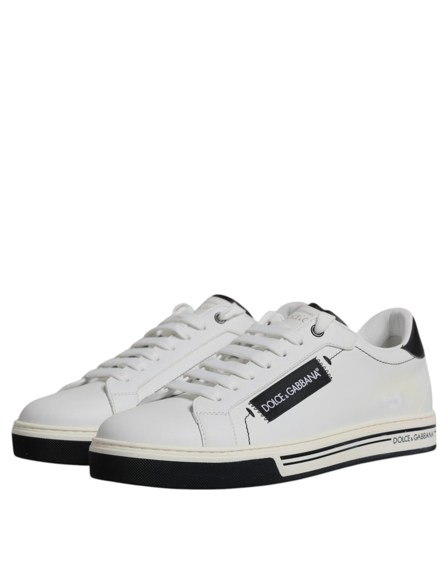 White Leather Low Top Men Sneakers Shoes