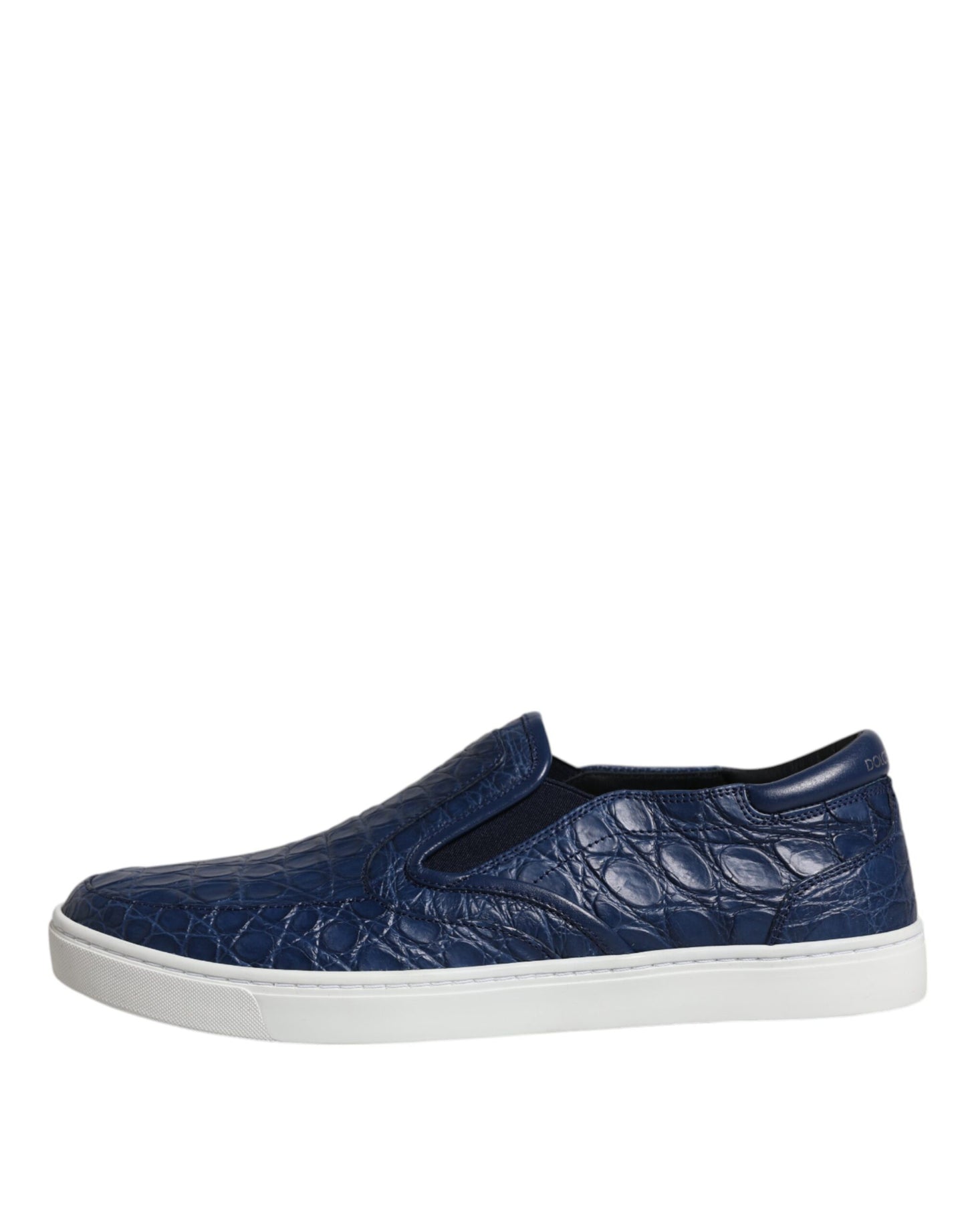 Blue Croc Exotic Leather Men Sneakers Shoes