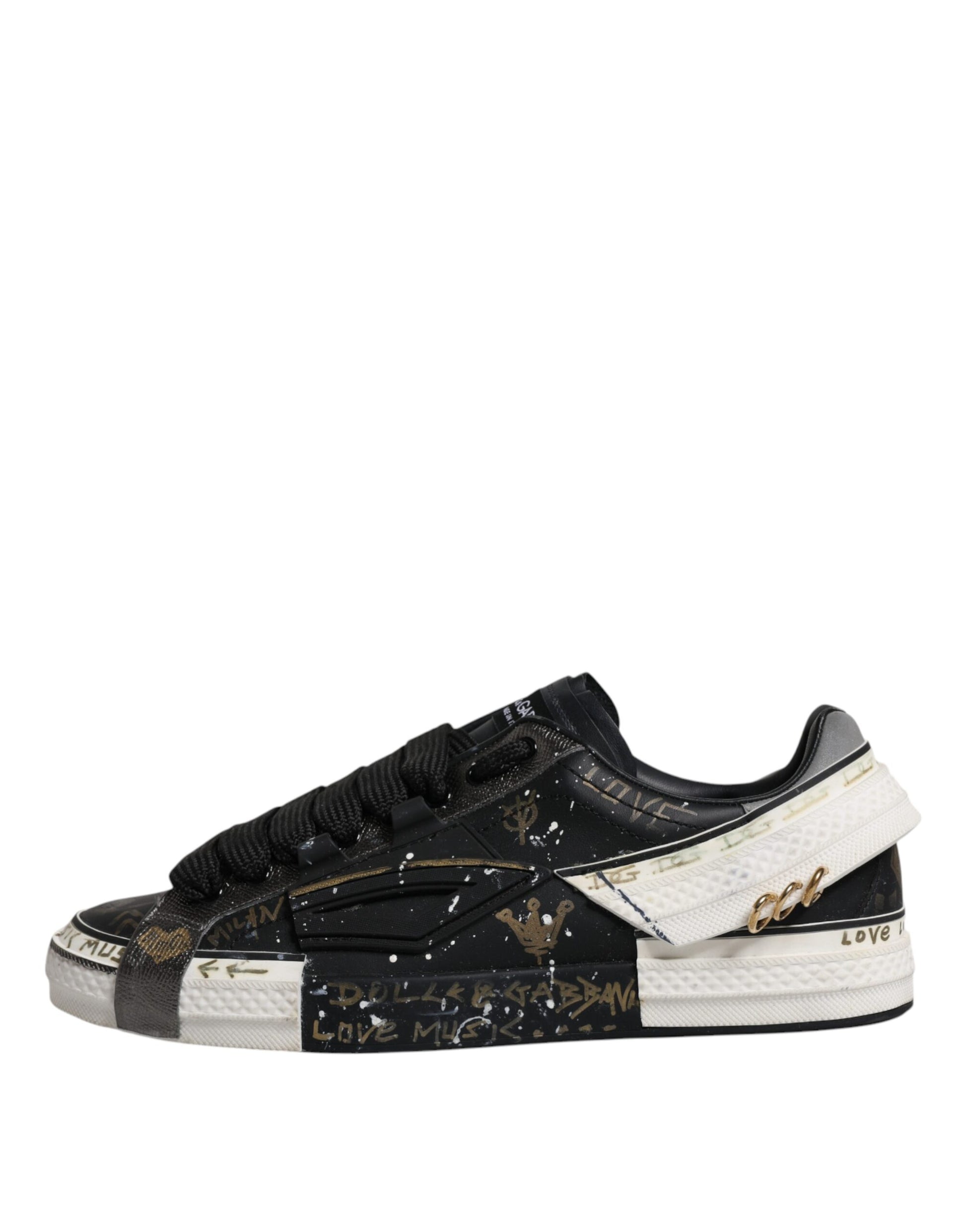 Black White Portofino Low Top Sneakers Shoes