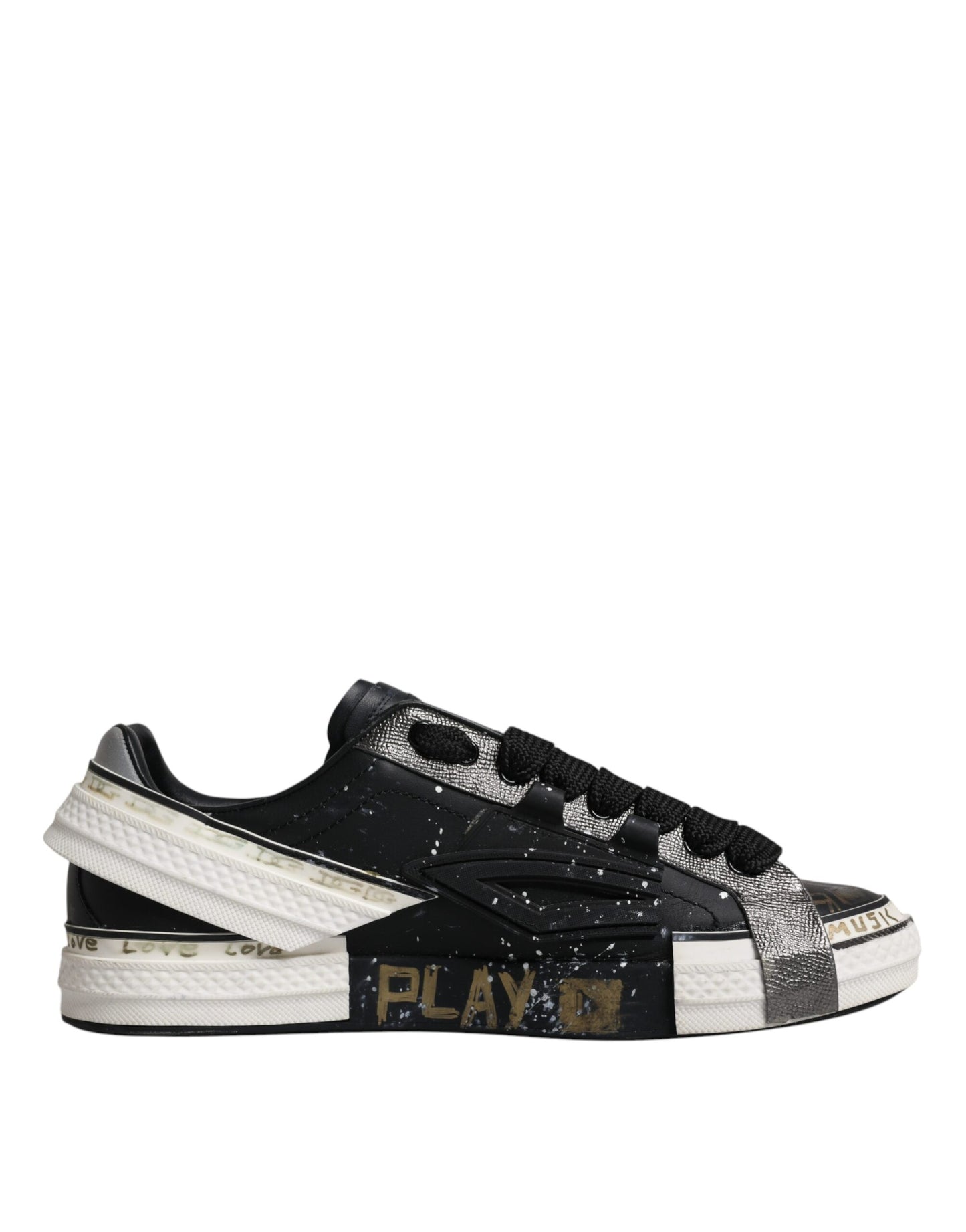 Black White Portofino Low Top Sneakers Shoes