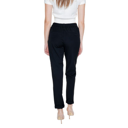 Black Polyester Jeans & Pant