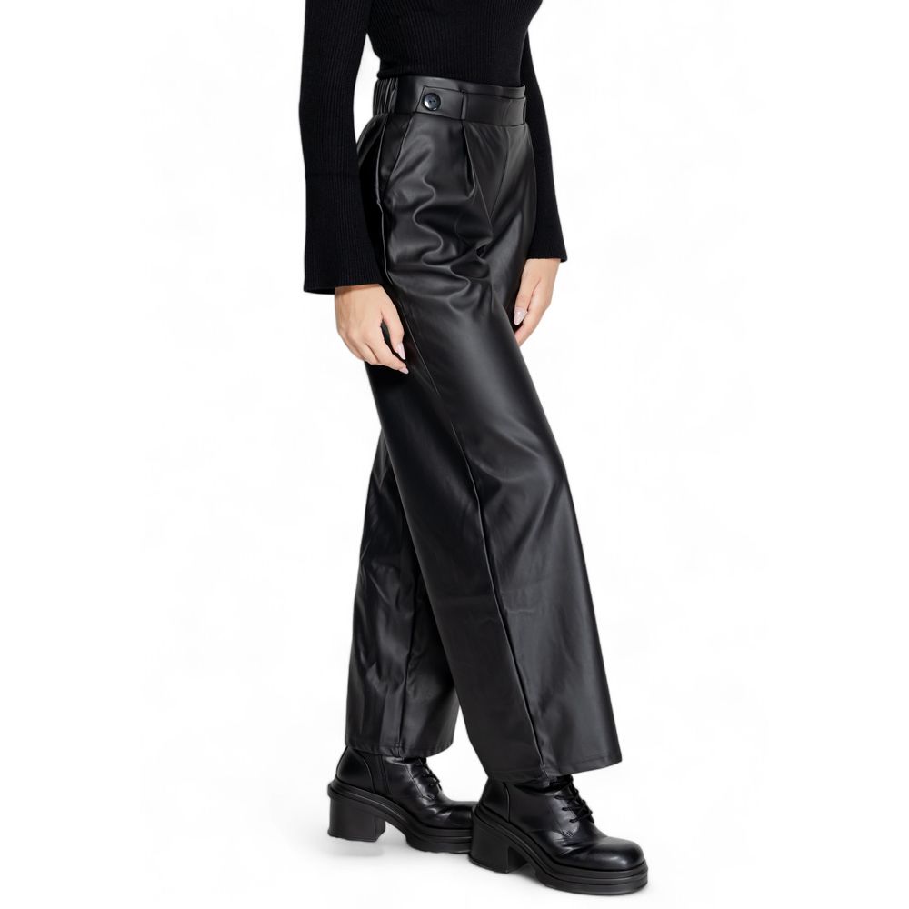 Black Polyester Jeans & Pant