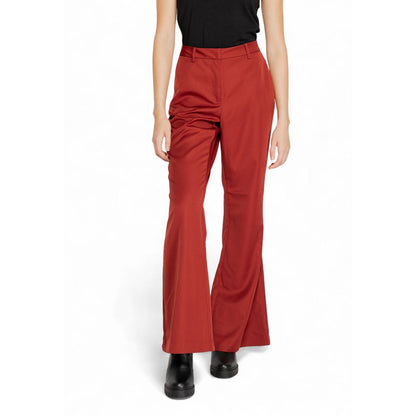 Red Polyester Jeans & Pant