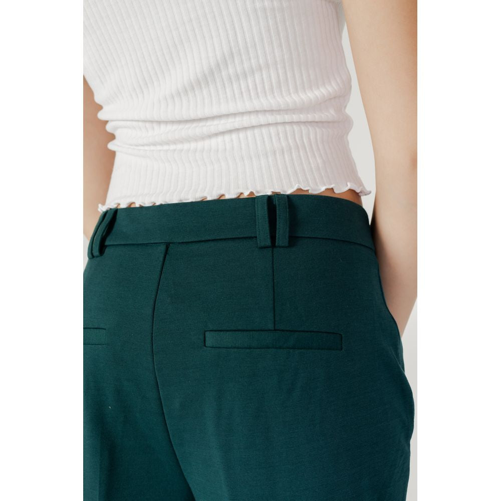 Green Polyester Jeans & Pant