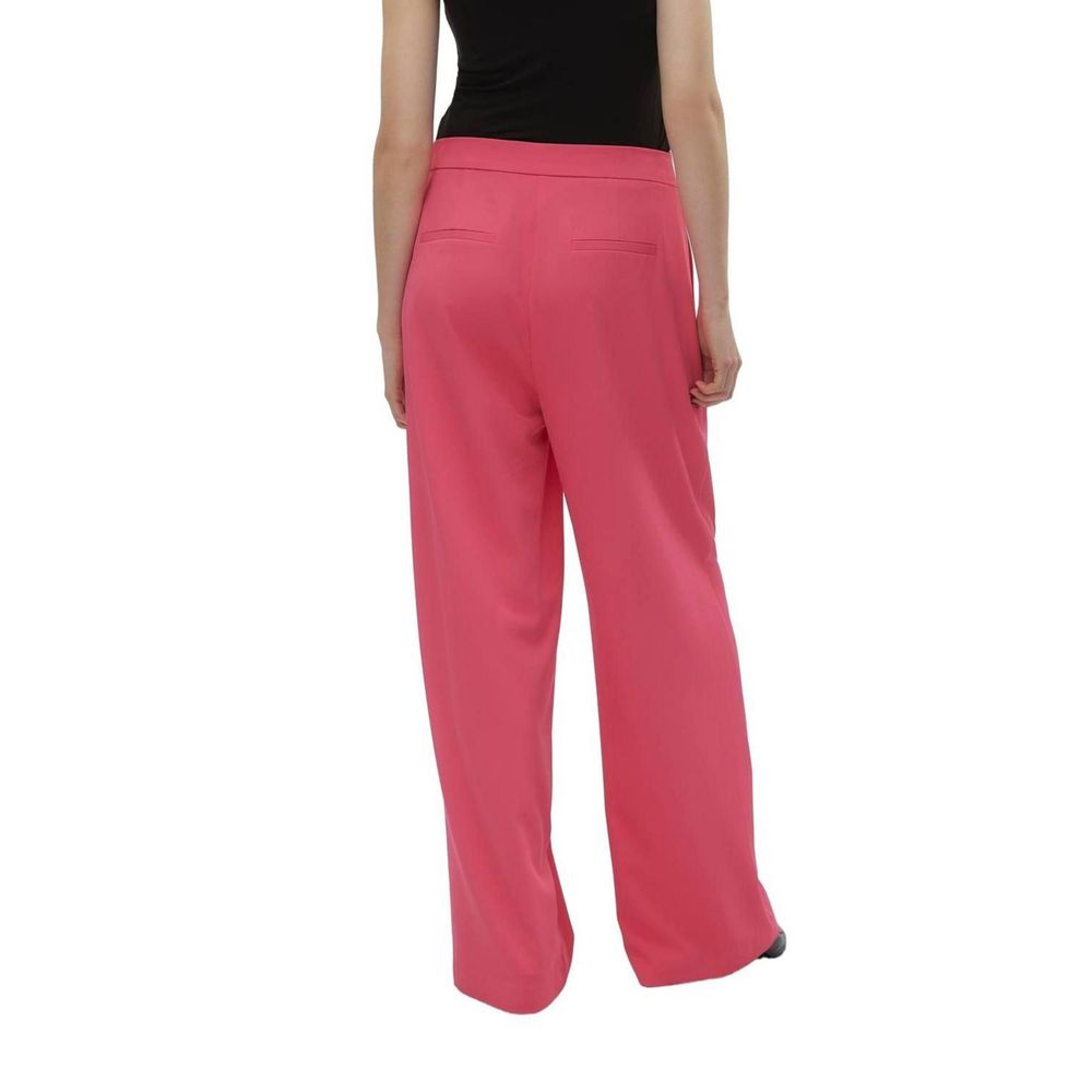 Pink Polyester Jeans & Pant