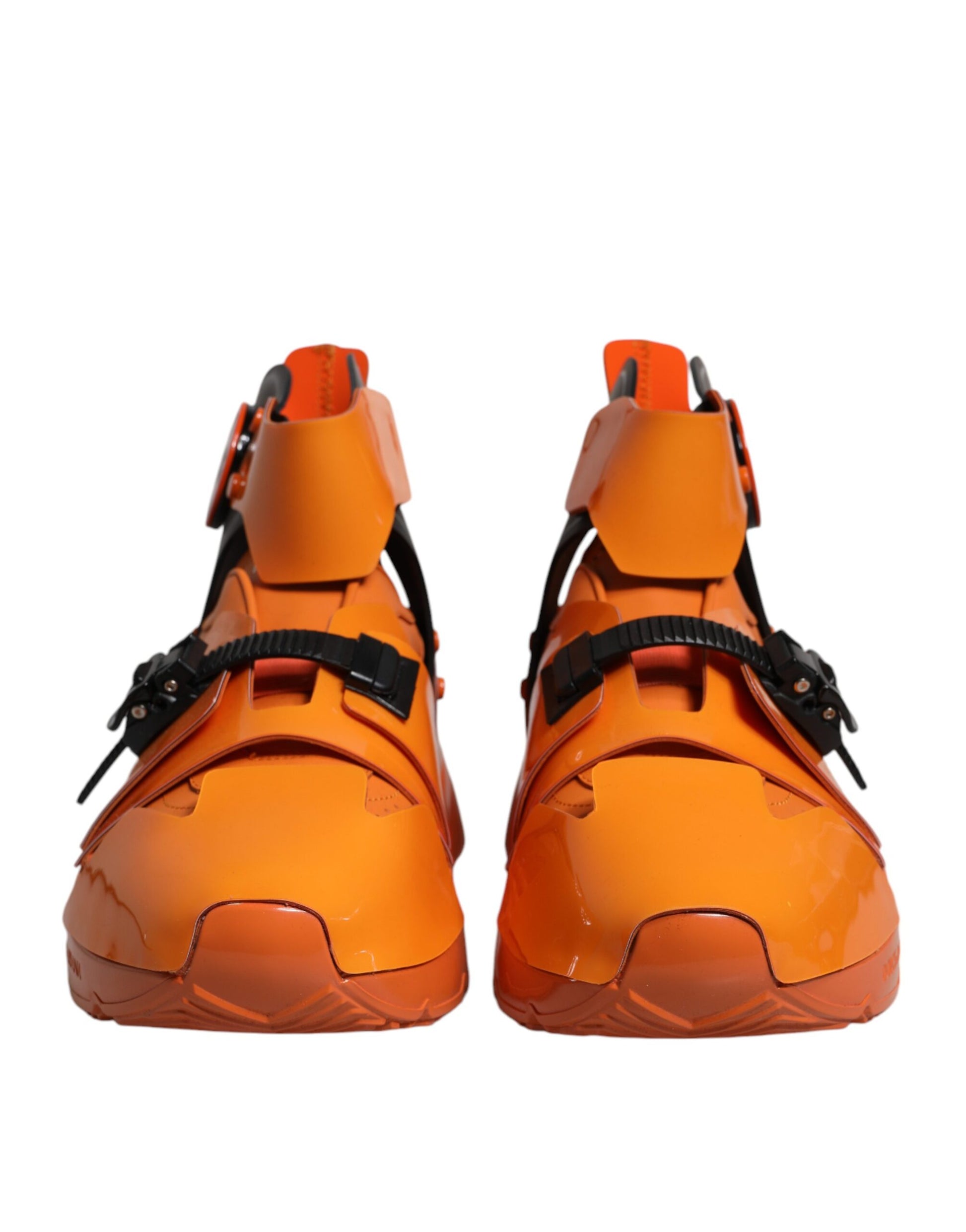 Orange Multi Panel Chunky High Top Sneakers Shoes