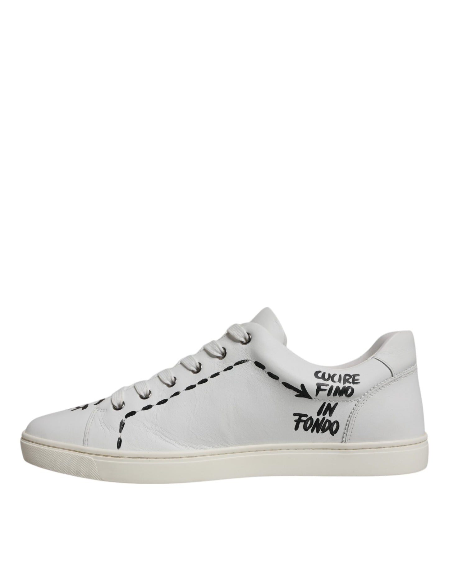 White Leather Milano Low Top Sneakers Shoes