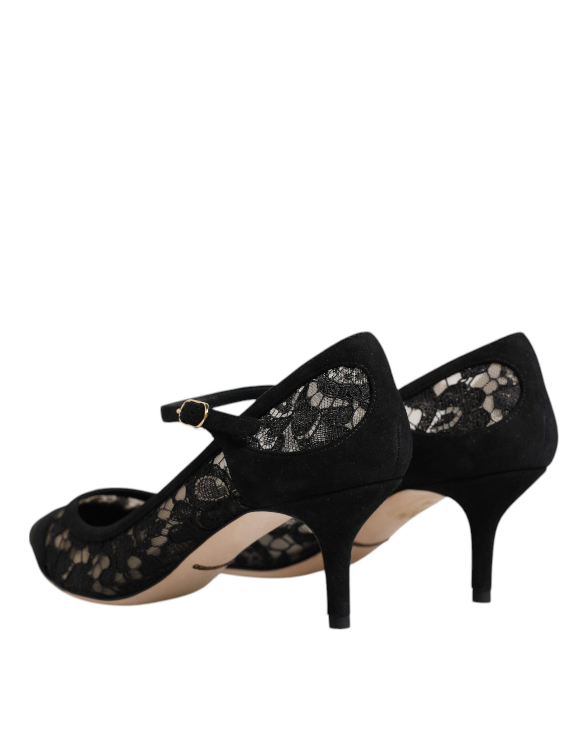 Black Mary Jane Taormina Lace Pumps Shoes