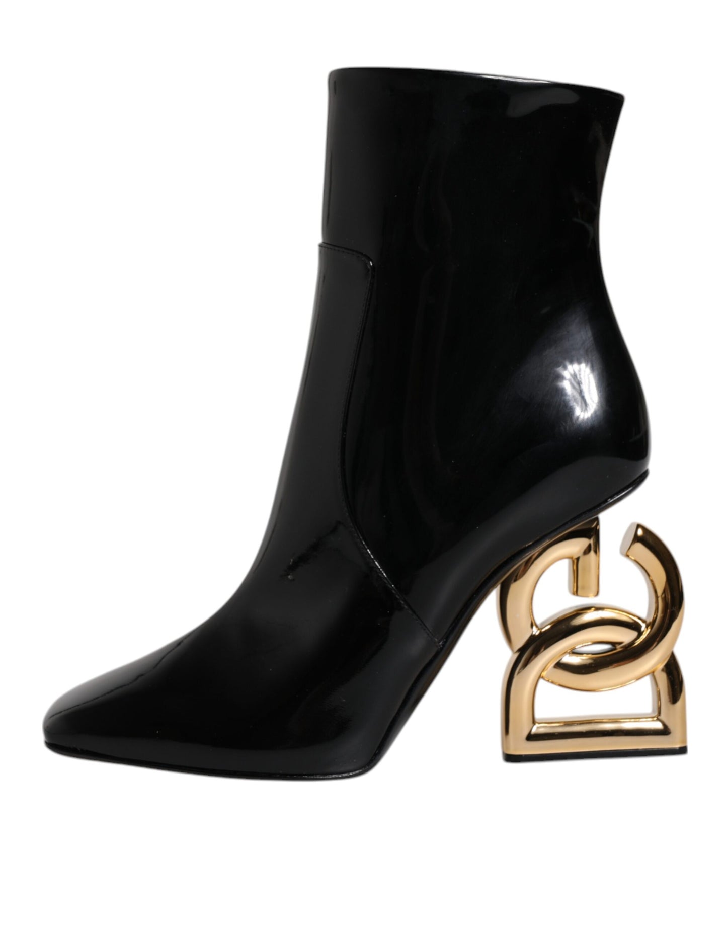 Black Jackie Leather Mid Calf Boots Shoes