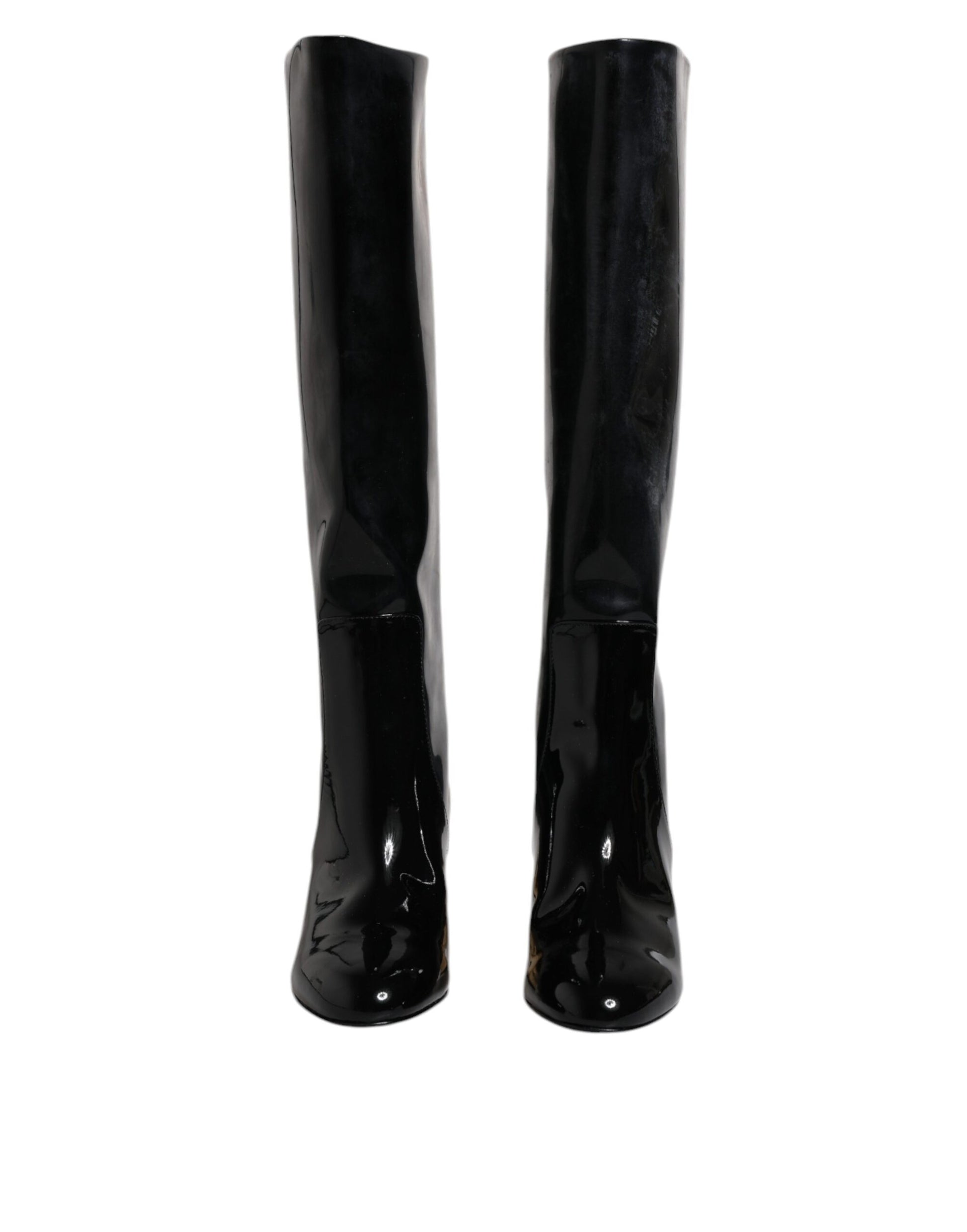 Black Patent Leather Vally High Boots Shoes