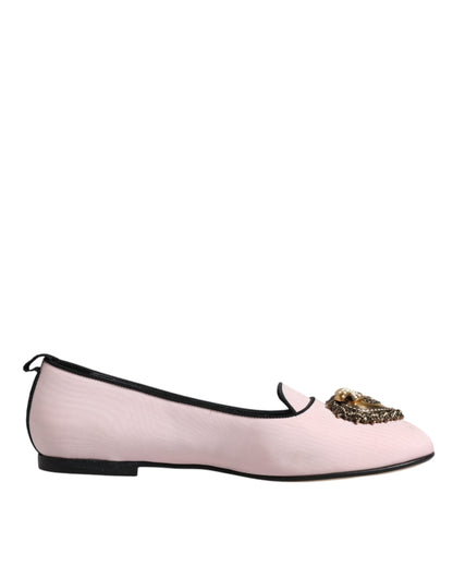 Light Pink Velvet Slip On Loafers Flats Shoes