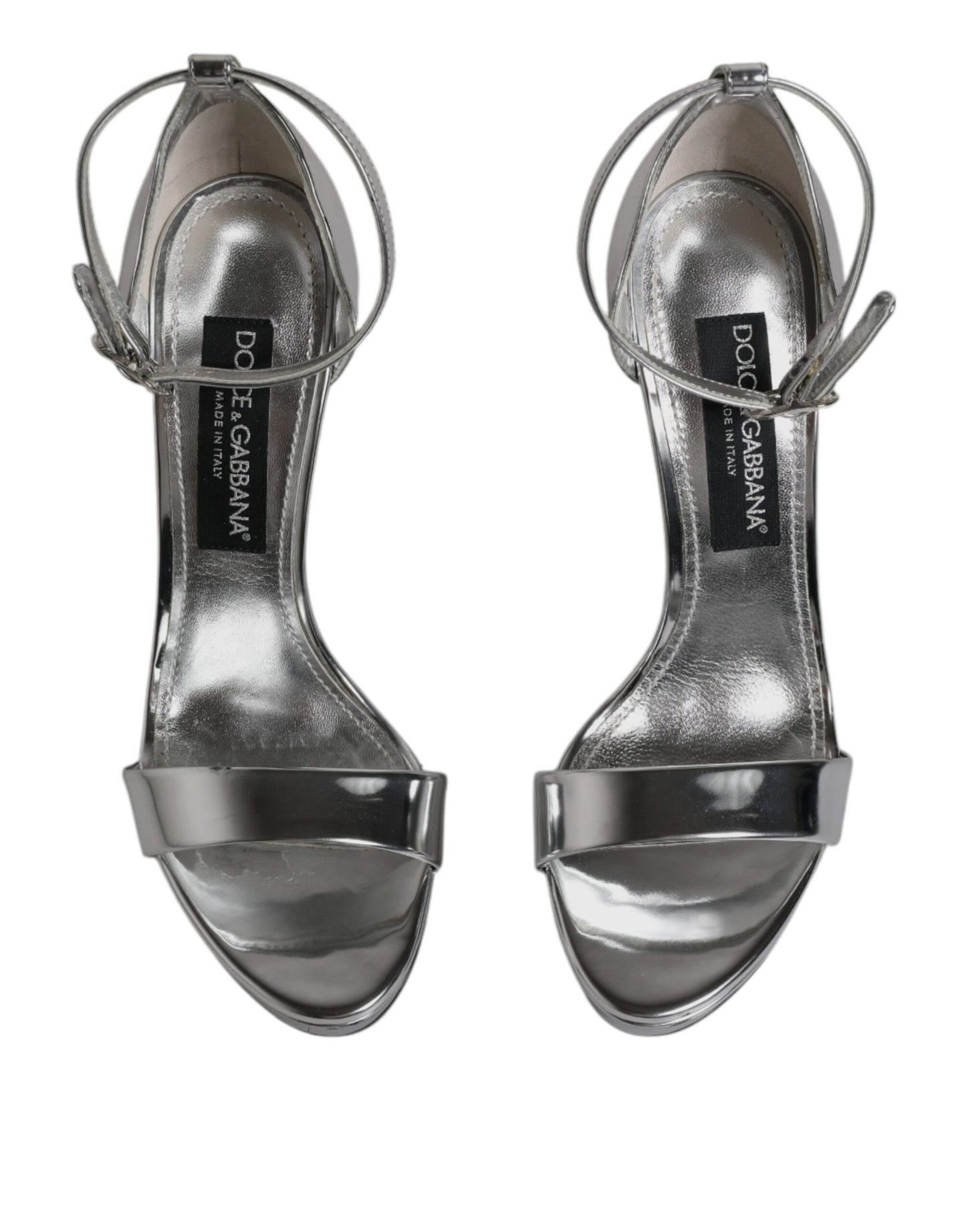 Silver KEIRA Heels Ankle Strap Sandals Shoes