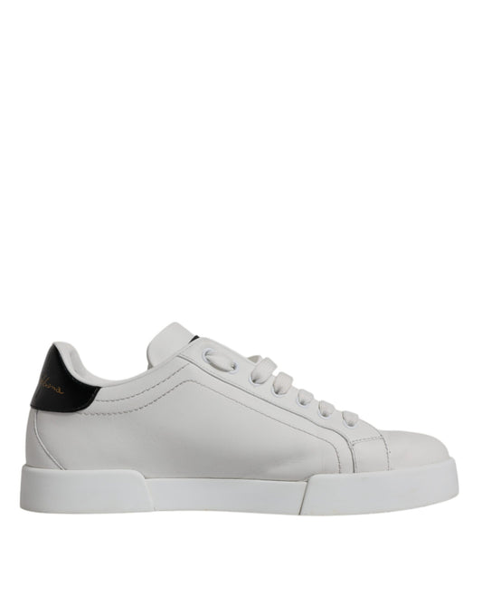 White Leather Classic Low Top Sneakers Shoes