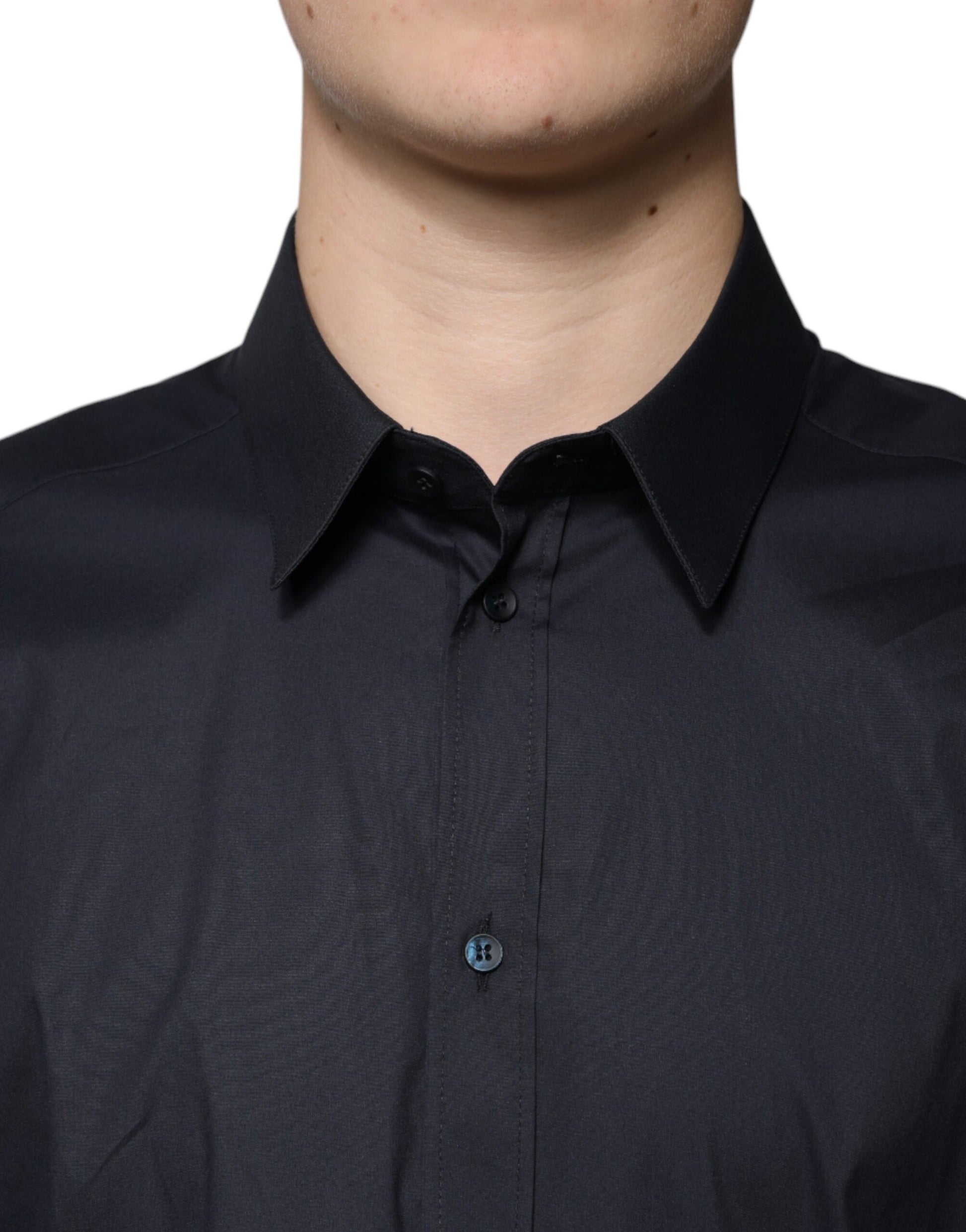 Black Cotton Blend Formal GOLD Dress Shirt