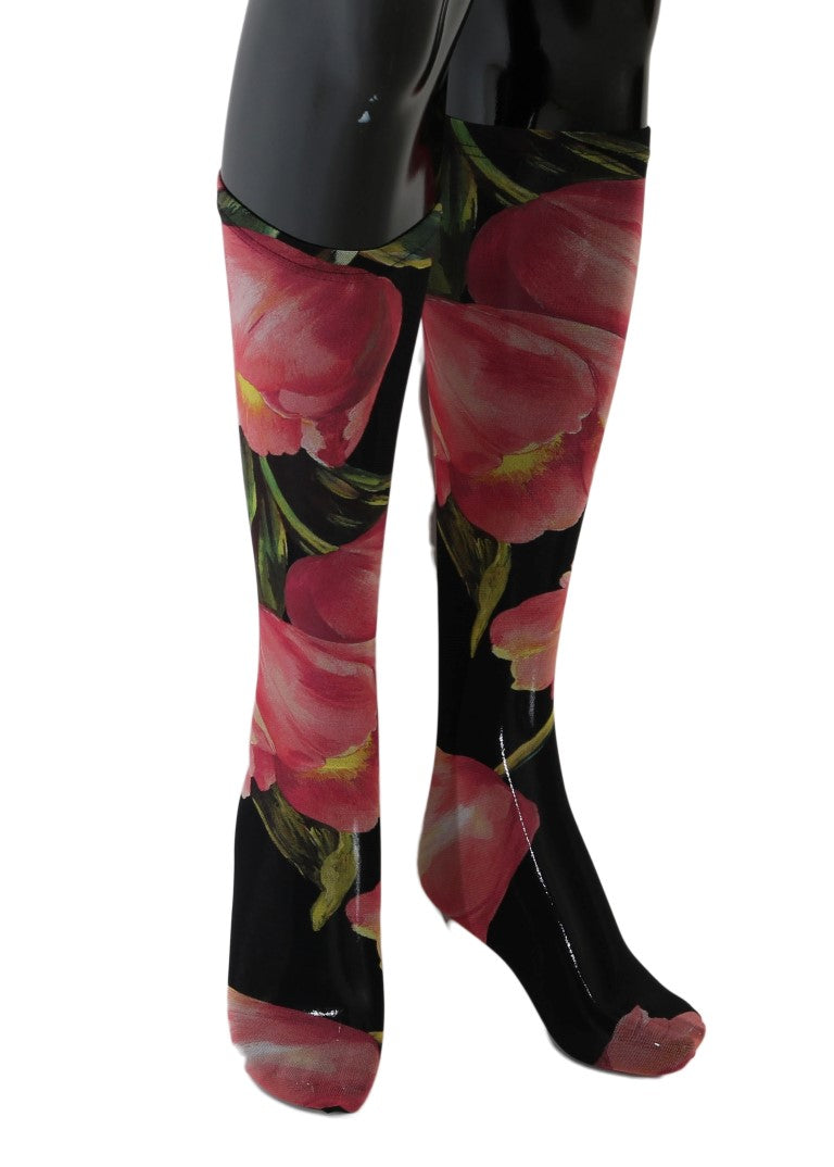 Floral Nylon Stretch Stockings