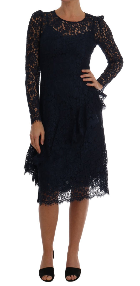 Elegant Floral Lace A-Line Dress