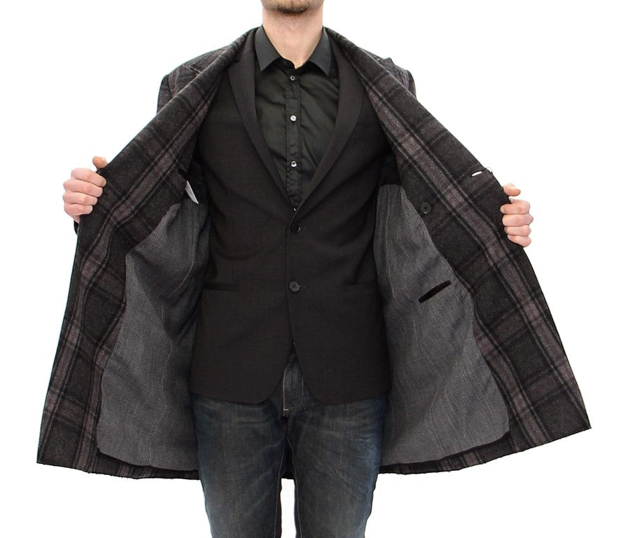 Sicilia Checkered Wool Blend Coat