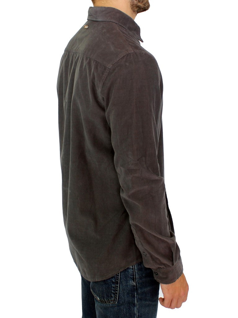 Chic Green Cotton Casual Men's Shirt