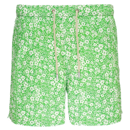 Green Polyester Men's Swim Trunk