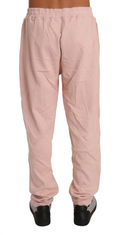 Elegant Pink Cotton Sweatsuit Luxury Comfort