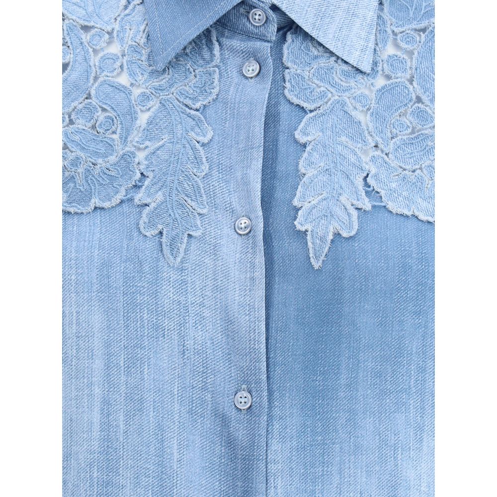 Embroidered denim Shirt