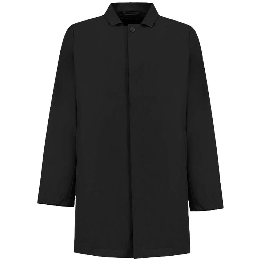 Black Polyester Men's Trench Coat