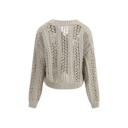 Cardigan in perforated knit