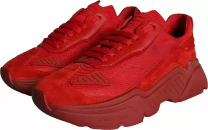 Red Leather Daymaster Low Top Sneakers Shoes