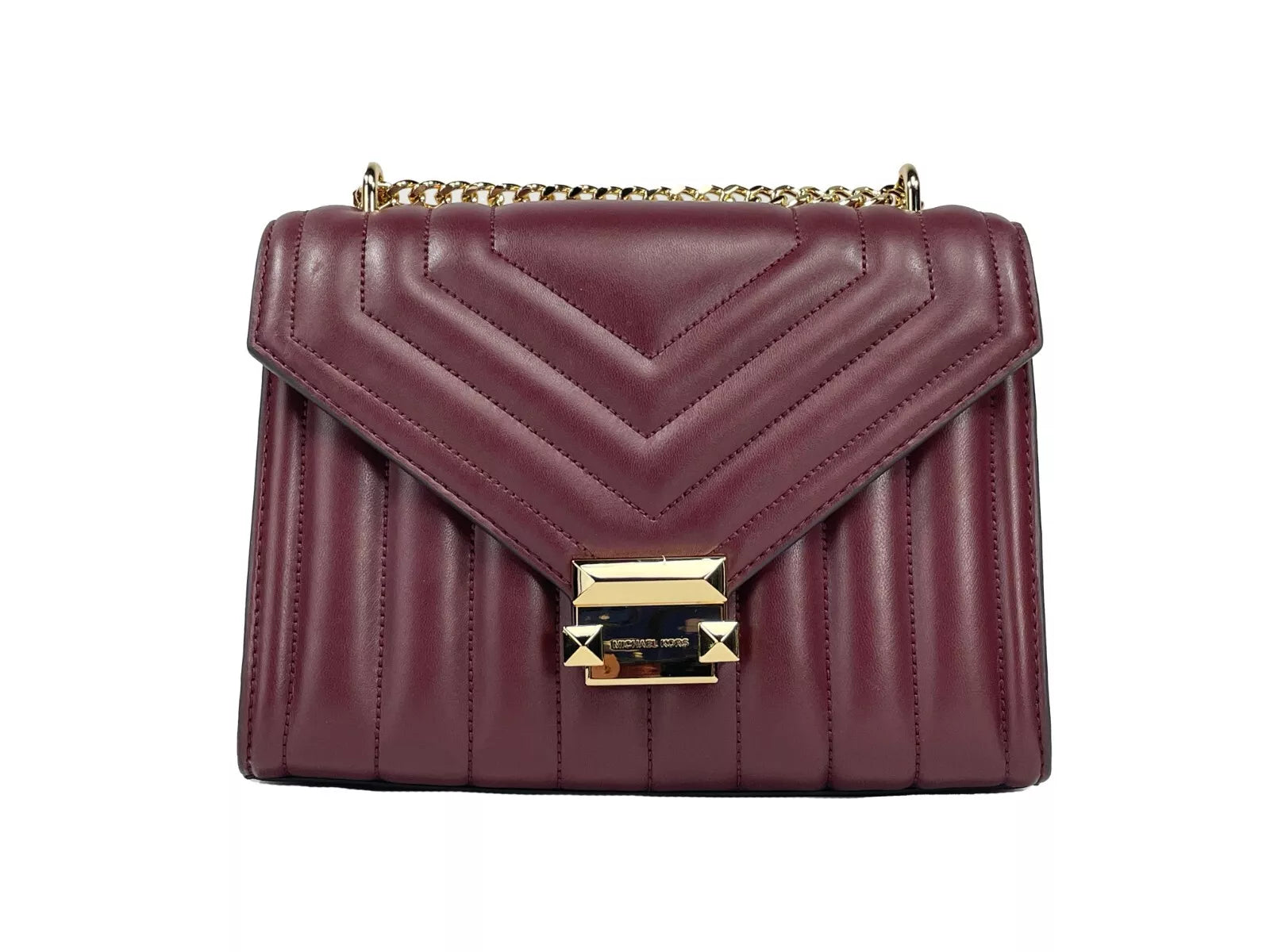 Whitney Medium Chain Shoulder Flap Crossbody Oxblood