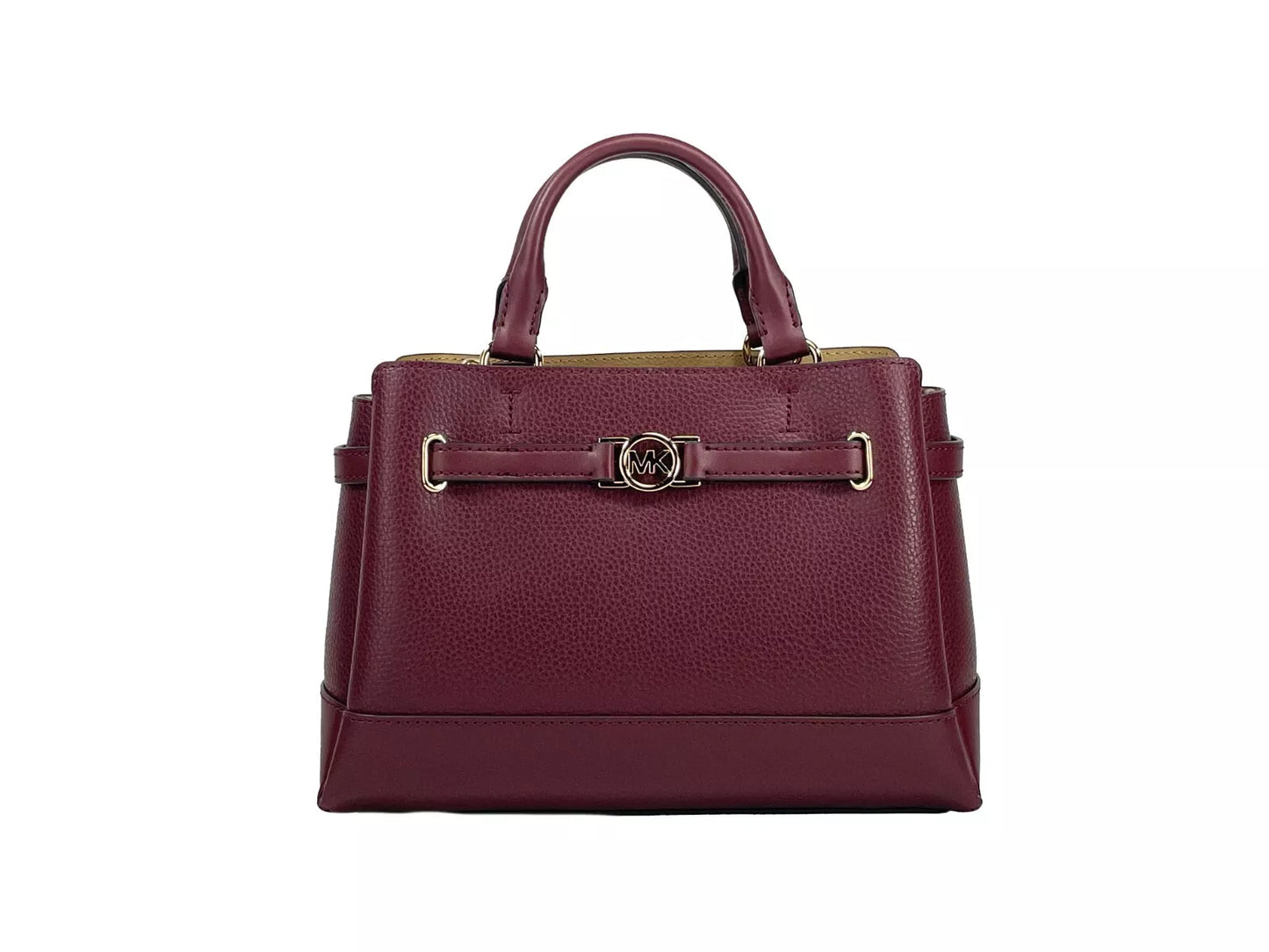 Reed Small Leather Belted Satchel Crossbody Bag Oxblood