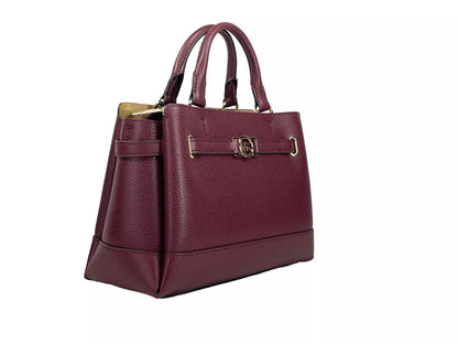 Reed Small Leather Belted Satchel Crossbody Bag Oxblood