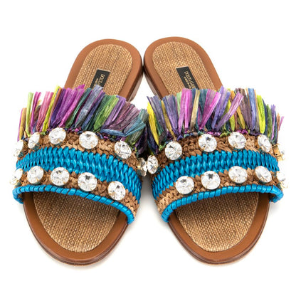 Multicolor Lambskin Women Sandal