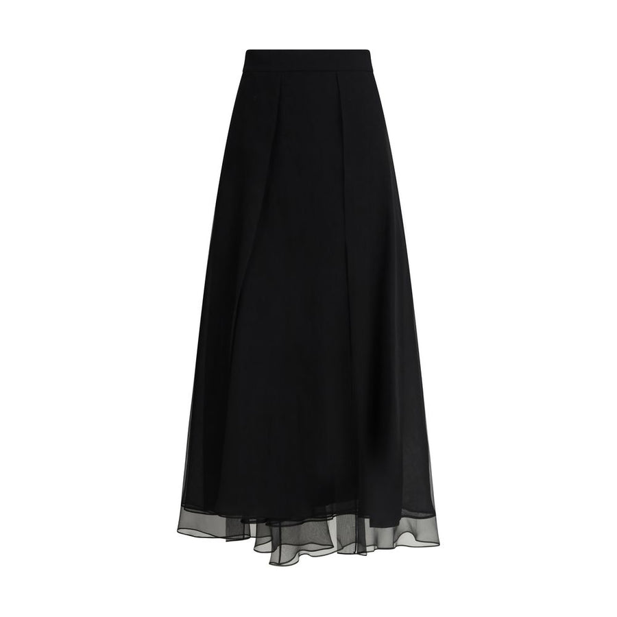 Silk crêpe midi Skirt